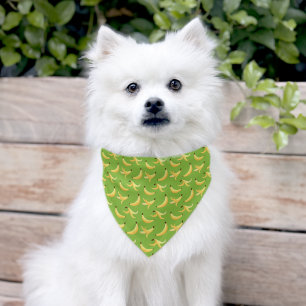 Funny Retro Yellow Banana Pattern Party Editable Pet Bandana Collar