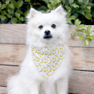 Funny Retro Yellow Banana Pattern Party Editable Pet Bandana Collar