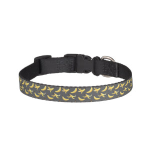 Funny Retro Yellow Banana Pattern Party Editable Pet Collar