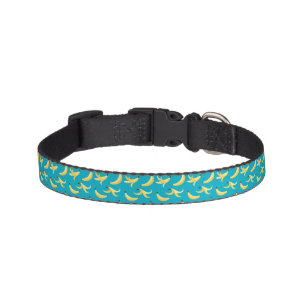 Funny Retro Yellow Banana Pattern Party Editable Pet Collar