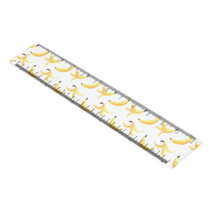 Funny Retro Yellow Banana Pattern Party Editable Ruler