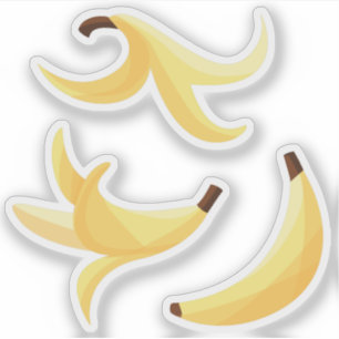 Funny Retro Yellow Banana Pattern Party Editable Sticker
