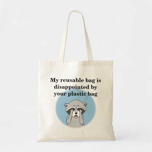 Funny reusable Cute Raccoon Environment friendly  Tote Bag