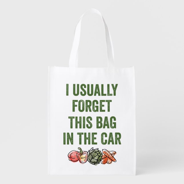 Funny Reusable Grocery Forget Bag Vegetables (Front)