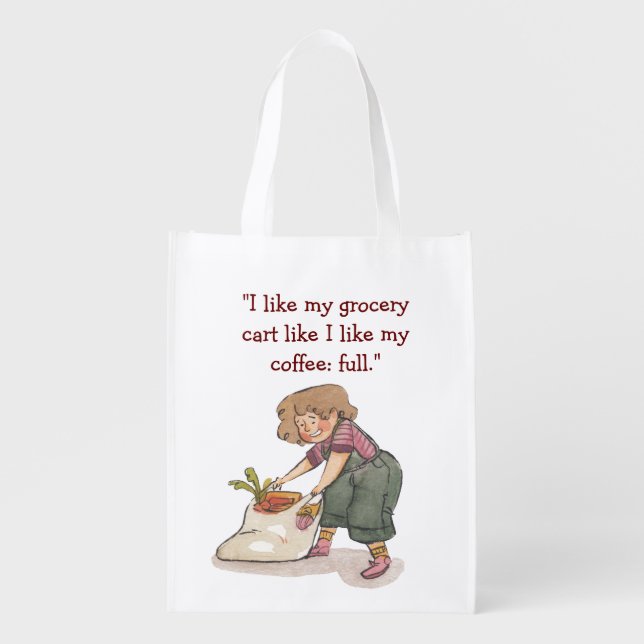 Funny Reusable Grocery Tote (Front)