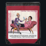 Funny Reverse Mortgage Therapy Drawstring Backpack<br><div class="desc">You are viewing a drawstring backpack from Google’s #1 ranked Londons Times Cartoons by Rick London created exclusively for RickLondonGifts.com. The title of the cartoon gift is “Reverse Mortgage Therapy”. We think you will enjoy your order, so much so that it comes with a 30 day 100% money back guarantee...</div>