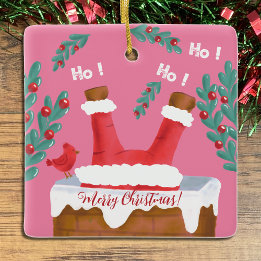 Funny Reversible Pink Santa Ornament