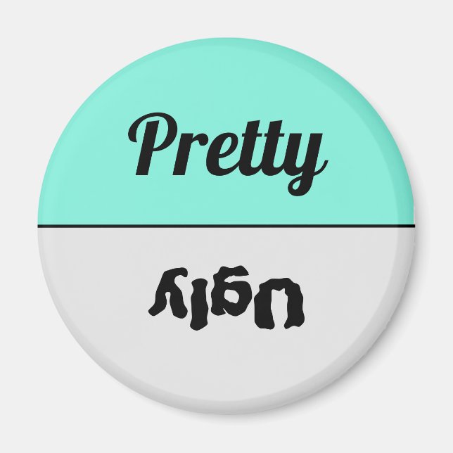 Funny Reversible Pretty Ugly Dishwasher Magnet (Front)