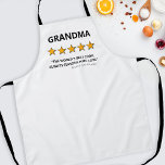 Funny Review | Best Cook Grandma Apron<br><div class="desc">Personalized unique grandparent apron featuring the title "GRANDMA",  with 5 out of 5 gold stars,  an excellent review that reads "the world's best cook,  always seasons with love",  and the kids names. The title can be changed to grandpa,  mom,  dad or any other relative.</div>