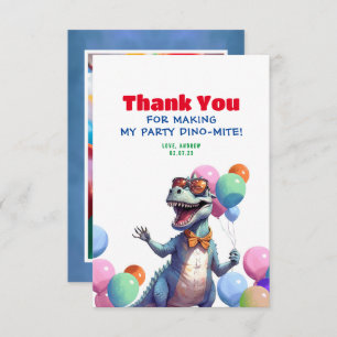 Funny Rex Dinosaur Birthday Thank You Photo