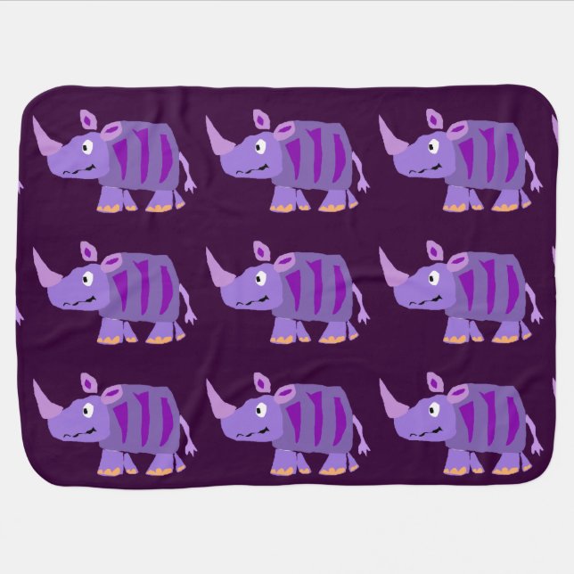 Funny Rhino Art Baby Blanket (Horizontal)