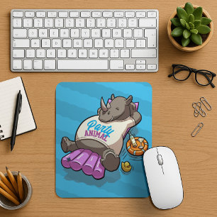 Funny Rhino Party Animal Pool Inflatable Cartoon Mouse Pad