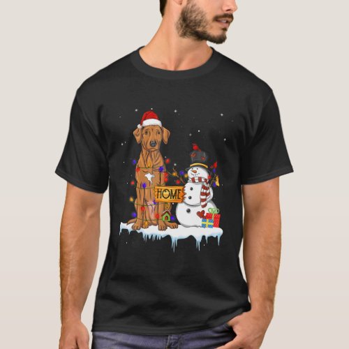 Funny Rhodesian Ridgeback Dog Christmas Snowman Xm T_Shirt