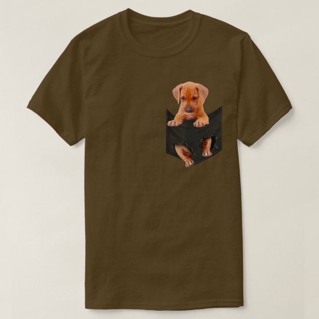 Funny Rhodesian Ridgeback in Your Pocket for Dog L T-Shirt (Design Front)