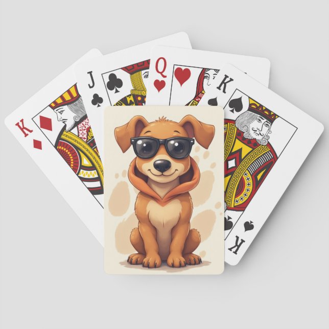 Funny Rhodesian Ridgeback Kawaii Dog Poker Cards (Back)