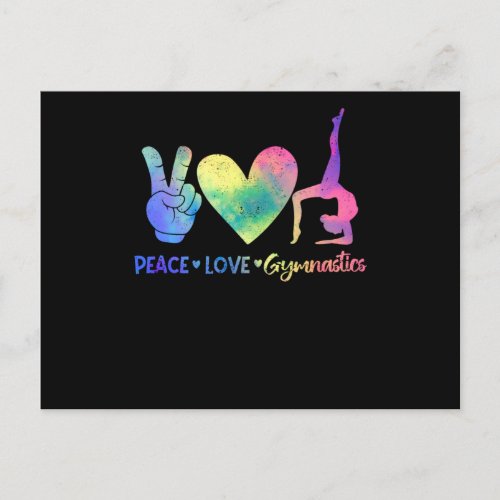 Funny rhythmic gymnastics peace love postcard