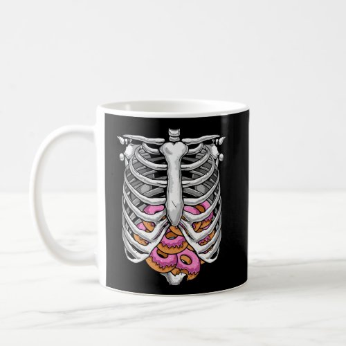 Funny Rib Cage Skeleton X_Ray Doughnut Halloween D Coffee Mug