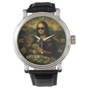 Funny Rich Mona Lisa Money Queen Renaissance Art Watch