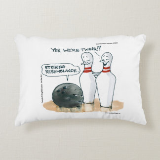 Funny Rick London Cartoons Bowling Comic  Accent Pillow