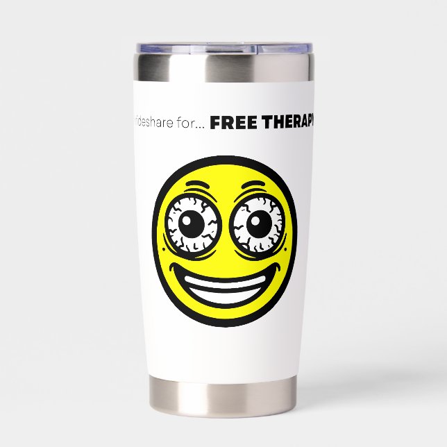 Funny Rideshare Travel Tumbler Coffee Cup (Front)