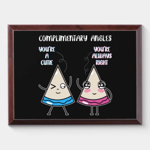 Funny Right Acute Triangle Math Teacher Gift Cool Award Plaque