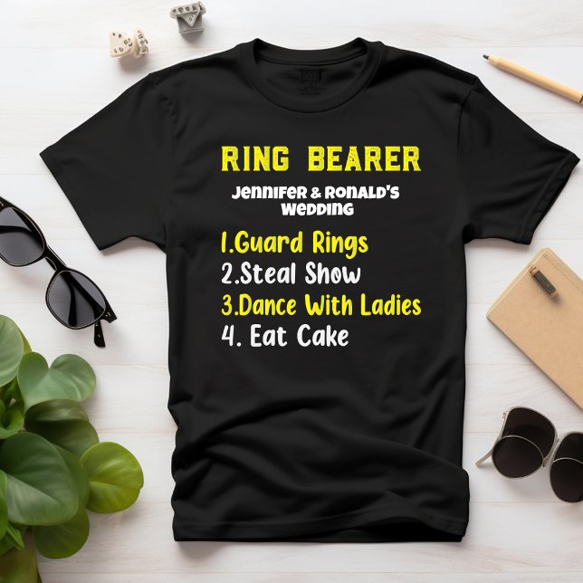 Funny Ring Bearer T-shirt Wedding Couple Name (Creator Uploaded)