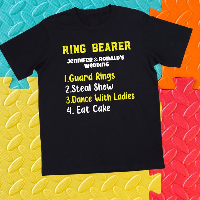 Funny Ring Bearer T-shirt Wedding Couple Name (Creator Uploaded)