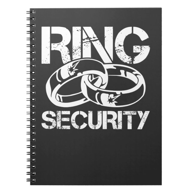 Funny Ring Security Marriage Ring Bearer Notebook (Front)