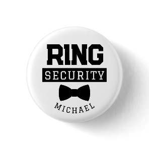 Funny Ring Security Wedding Favor Kid Button