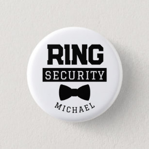 Funny Ring Security Wedding Favor Kid Button