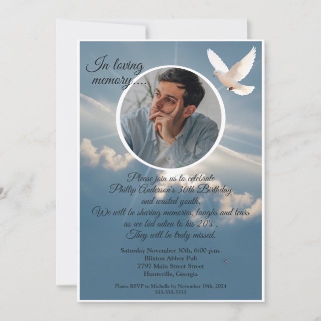 Funny RIP Youth 30th Birthday Party Funeral  Invitation (Front)