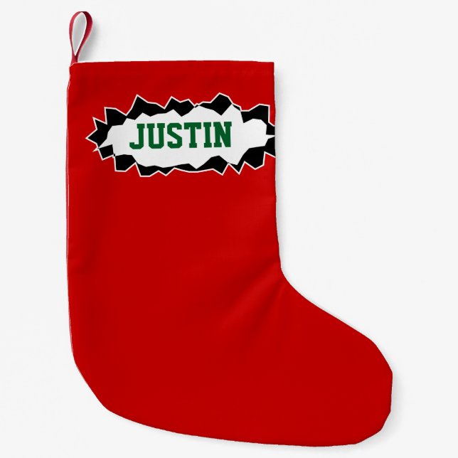 Funny ripped hole Christmas stocking for kids (Front)