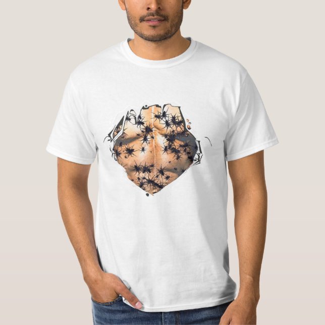 Funny Ripped Shirt Spider Nightmare Creepy Crawlie (Front)