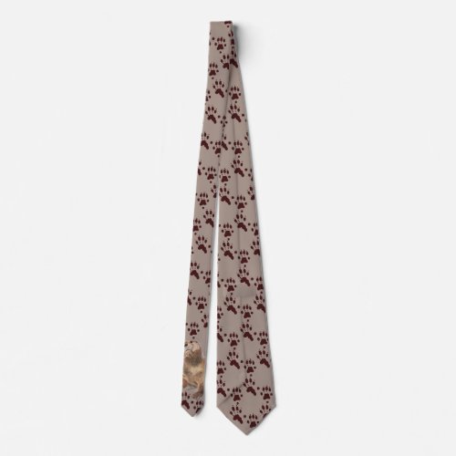 Funny River Otter & Footprints, Tracks Neck Tie