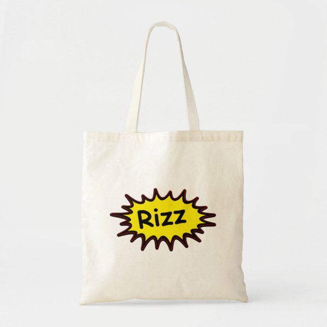Funny ‘Rizz’ Canvas Tote Bag - Gen Z Humor (Front)