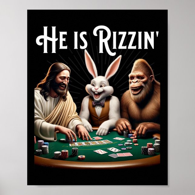 Funny Rizz He Is Rizzin Jesus  Poster (Front)
