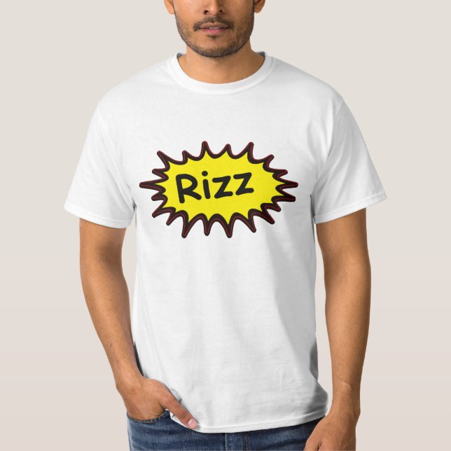 Funny ‘Rizz’ White T-Shirt Humor Meme Tee (Front)