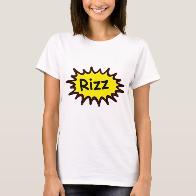 Funny ‘Rizz’ Women’s White T-Shirt - Gen Z Humor,  (Front)