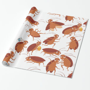 funny roaches insect cockroach bug wrapping paper