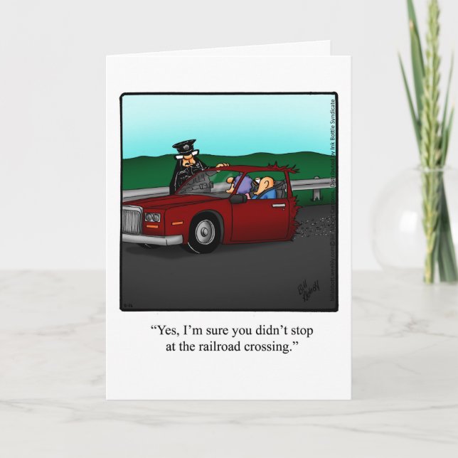 Funny Road Trip Bon Voyage Humor Card (Front)