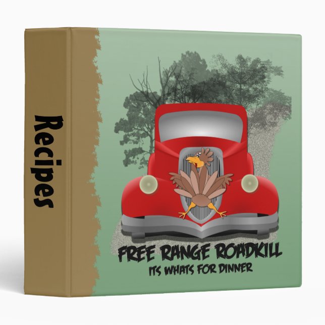 Funny Roadkill Dinner Recipe Avery Binder (Front/Spine)