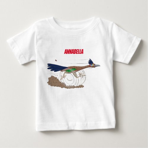 Funny roadrunner bird cartoon illustration baby T_Shirt