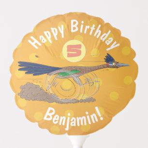 Funny roadrunner bird cartoon illustration balloon