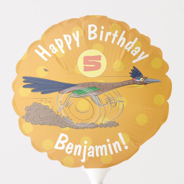 Funny roadrunner bird cartoon illustration balloon (Front)