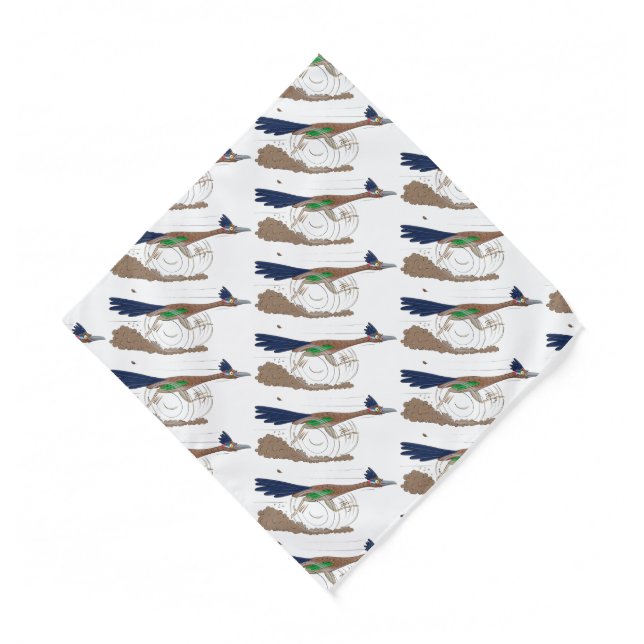Funny roadrunner bird cartoon illustration bandana (Front)