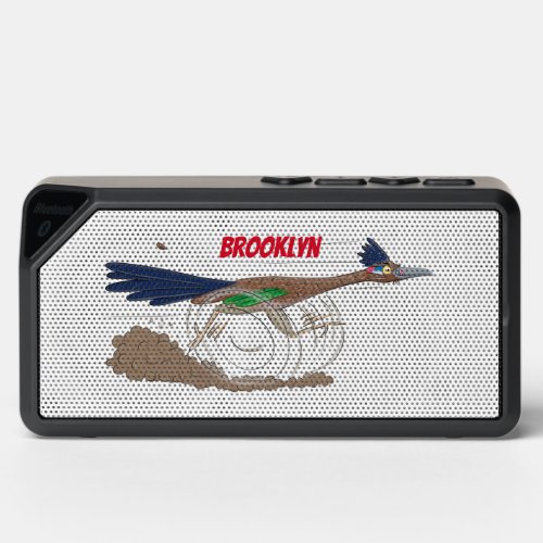 Funny roadrunner bird cartoon illustration bluetooth speaker