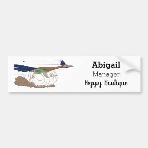 Funny roadrunner bird cartoon illustration bumper sticker