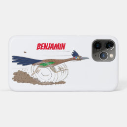 Funny roadrunner bird cartoon illustration iPhone 11 pro case