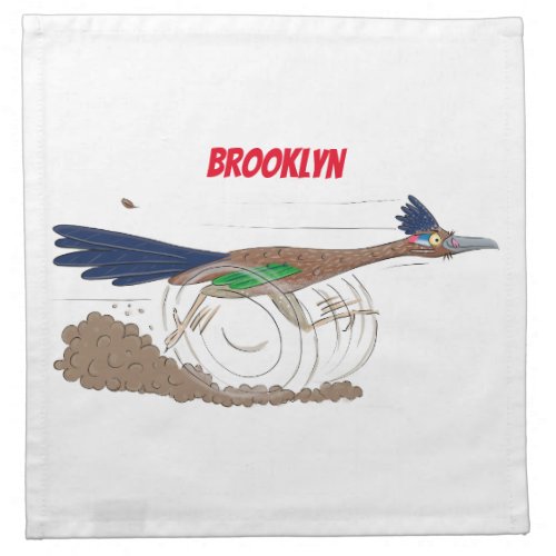 Funny roadrunner bird cartoon illustration cloth napkin