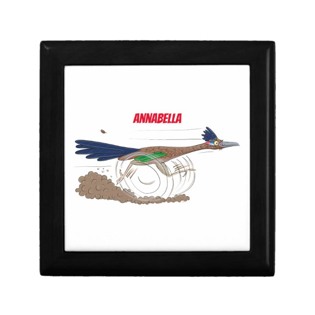 Funny roadrunner bird cartoon illustration gift box (Front)